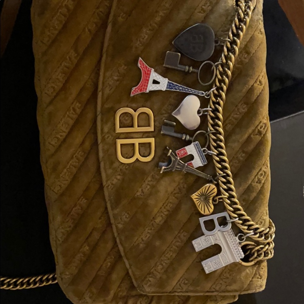 Balenciaga Camel Suede Charm Bag - Picture 5 of 6